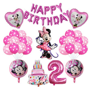 Màu hồng Minnie chủ đề bên Nguồn cung cấp Chuột bên bóng bay cho cô gái đầu tiên sinh nhật bên trang trí - Product Image 2