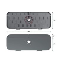 Tapis de récupération d'eau pour robinet en silicone écologique, 14,6x5,5 pouces, rectangulaire, style moderne, norme américaine, certifié LFGB