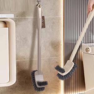 Brosse de toilette portable en plastique PP durable à long manche, brosse de nettoyage de toilette, brosse multifonction - Product Image 1