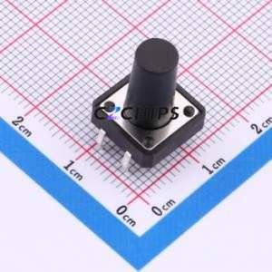 TS015-CBW1EH16.0 Tactile Switch Through hole-4P,12x12mm Switch Single Pole Single Throw Round Button 1.8N Through Hole - Product Image 1