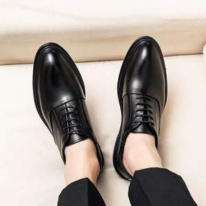 Chaussures Oxford en cuir véritable pour hommes, décontractées et personnalisées, semelles lavées à l'eau, talon carré, antidérapantes, fabriquées à la main, export - Product Image 2