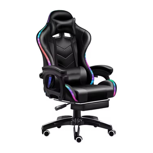 Fauteuil de Gamer Inclinable Coloré en Cuir Rose, Chaise de Course Predator RGB avec Lumières et Haut-parleurs, Fonction Massage - Product Image 5