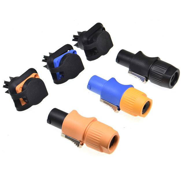 Cnlinko Female Male Blue Black Powercon IP65 XLR Connector PA66 Zinc Alloy Nickel-plated for LED Display Lighting Cabinet Power