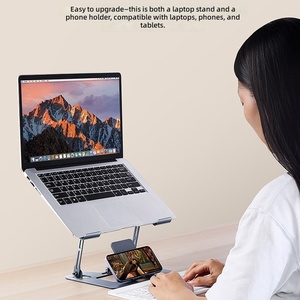 Supporto per <span class=keywords><strong>Tablet</strong></span> <span class=keywords><strong>in</strong></span> Lega di Alluminio, Regolabile <span class=keywords><strong>in</strong></span> Altezza, Pieghevole, Supporto Verticale da Scrivania con Dissipazione del Calore - Product Image 2