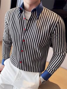 <span class=keywords><strong>Chemise</strong></span> à manches longues à carreaux de haute qualité pour <span class=keywords><strong>homme</strong></span>, col en denim contrastant, <span class=keywords><strong>chemise</strong></span> décontractée pour le printemps et l'automne - Product Image 3