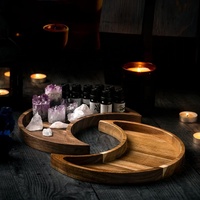 Moon Tray Crystal Holder plateaux en bois décoration croissant de lune décor plateau décoratif