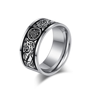 Celtic Knot Titanium Steel <b>Ring</b> Steel Black Men's Fashion Jewelry Gift - Product Image 1