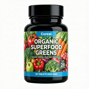 Comprimés de superaliments verts, 60 unités, sans OGM, à base de plantes, complément antioxydant - Product Image 1