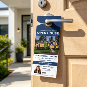 Colgadores de puerta de cartón troquelados personalizados con impresión a medida, bajo MOQ, muestra gratuita, para hoteles, oficinas, publicidad inmobiliaria, proveedor - Product Image 2