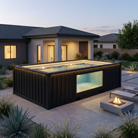 Piscine mobile en fibre de verre : Fenêtre en acrylique transparente et aspect pierre |   Petite piscine préfabriquée en métal pour l'Australie et l'Afrique du Sud