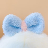 Peluche Lapin Kawaii aux Oreilles Tombantes, Tenue de Bain Bleue, Décoration Nœud, Poupée Lapin Rembourrée, Cadeau pour Enfants, Vente en Gros, Couleurs Assorties