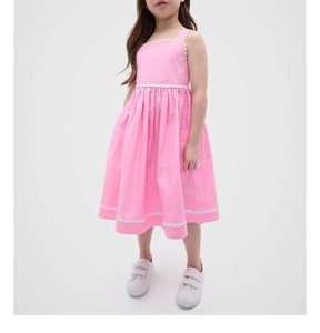 Hermoso Vestido de Verano de Algodón para Niñas con Estilo Decorativo, Sensación Ligera y Comodidad Transpirable para la Moda Diaria - Product Image 3