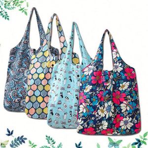 Sac de rangement en lin écologique en gros, sac à main publicitaire réutilisable avec logo personnalisé, sac de courses en polyester à motif personnalisé - Product Image 1