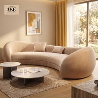 Canapé modulaire de jardin OKF minimaliste moderne, semi-circulaire, courbé, meubles de salon, tissu, décoration de villa, canapés
