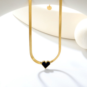 Collar de cadena de oro con forma de corazón para mujer, colgante sencillo, joyería para uso diario - Product Image 2