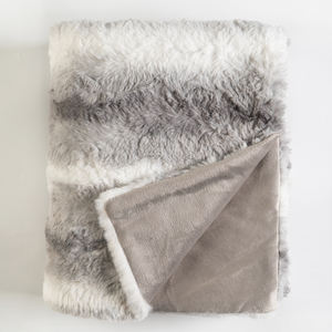 <span class=keywords><strong>Couverture</strong></span> en vison super douce et soyeuse, rayures grises, surdimensionnée, Chinchilla, ombre, <span class=keywords><strong>renard</strong></span>, charbon, fausse <span class=keywords><strong>fourrure</strong></span>, pour canapé et canapé - Product Image 2