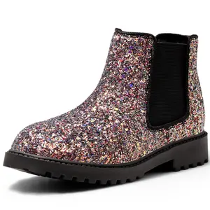 Chelsea Boots Shiny Ankle Wholesale Spring Autumn Glitter Toddler Girls Little Kids Children Cute Boots Shoes For Kids