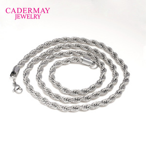 Cadermay Jewelry Silver Twisted <b>Rope</b> <b>Chain</b> Necklace 3mm 4mm 5mm 12mm Multi Layer Fashion <b>Chain</b> For Men Women - Product Image 5