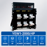 Disjoncteur de circuit aérien YUYE ACB série YEW1 2000A 3P 400V 50kA pour usage industriel, modèle YEW, boîtier de distribution, nouveau stock original
