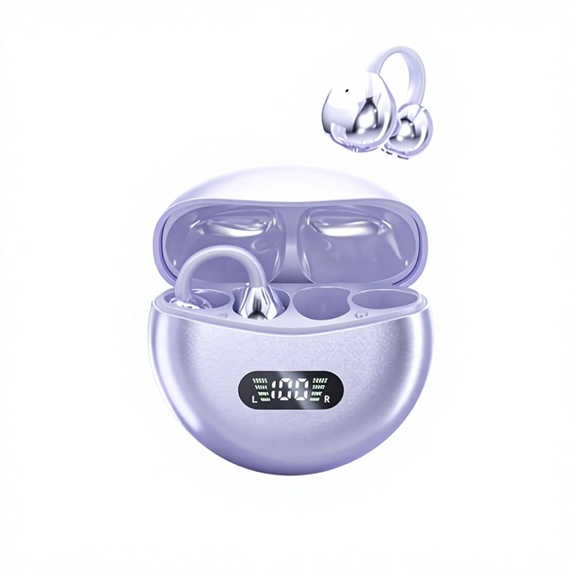 Free Clip Smart AI Translation Headset Earphone Ear Clip Air Conduction Open Ear IPX4 Waterproof Touch Voice Control TWS Headset