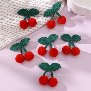 Venta caliente coreano cereza mariposa pinzas para el cabello mujeres niñas niños hilo de lana cereza horquilla Accesorios - Product Image 3