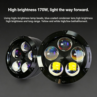 Projecteur avant JPAD R5 170W en alliage d'aluminium de luxe, lampe LED bicolore à 5 perles, faisceau Hi/Lo, conversion super lumineuse jaune