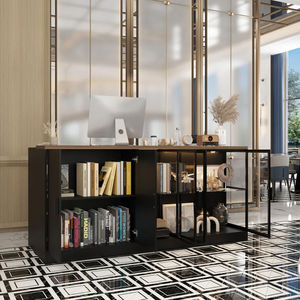 Mostrador <span class=keywords><strong>de</strong></span> Recepción Moderno <span class=keywords><strong>de</strong></span> Madera Maciza Ecológica, Mueble <span class=keywords><strong>de</strong></span> <span class=keywords><strong>Entrada</strong></span>, Vitrinas Multifuncionales, Estantería, Exhibidor - Product Image 3