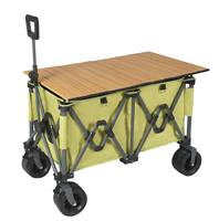 Personnalisé extérieur jardin 4 roues métal pliable pliable plage camping chariot de transport pliable chariot avec roue de table