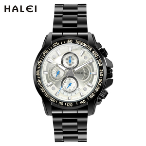 Envío Directo HALEI Nuevo Reloj de Cuarzo Dorado Original para Hombre, Esfera Analógica, Caja Redonda de 45 mm, Correa de Acero Inoxidable, Movimiento Japonés - Product Image 6