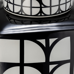 Ceramic <b>Vase</b> With Lid <b>Square</b> Decorative Jar For Home Living Room Bedroom Office Dining Decor - Product Image 4