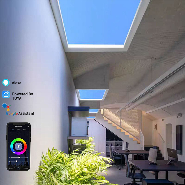 APCITL Smart Home Artificial Skylight IP65 Rated Metal Construction High Brightness LED Panel Light for Living Room & Office