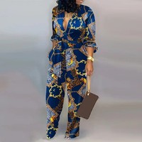 Combinaison élégante pour femme avec ceinture, imprimée et boutonnée, collection été 2026