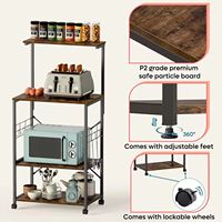 Étagère de rangement multifonctionnelle sur pied pour four à micro-ondes Rack Storage Home Kitchen Island Trolley Chariots