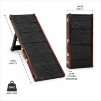 Escalier pour chien réglable de luxe moderne, pliable, en bois, avec surface antidérapante en tapis, poignée en cuir portable, pieds en caoutchouc, pour chiens âgés