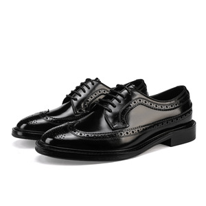 Zapatos Oxford de Hombre de Cuero Genuino con Punta Puntiaguda y Cordones, Suela de Goma Antideslizante, para Todas las Temporadas, Envío Directo - Product Image 2