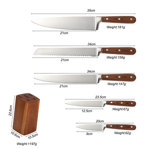 Juego <span class=keywords><strong>de</strong></span> <span class=keywords><strong>Cuchillos</strong></span> <span class=keywords><strong>de</strong></span> <span class=keywords><strong>Cocina</strong></span> <span class=keywords><strong>Profesionales</strong></span> al por Mayor, 6 Piezas, con Logotipo Personalizado, <span class=keywords><strong>Cuchillos</strong></span> <span class=keywords><strong>de</strong></span> Acero Inoxidable 3Cr13 con Bloque <span class=keywords><strong>de</strong></span> Madera - Product Image 2