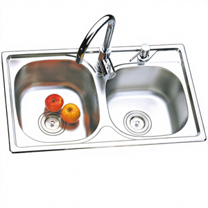 Nuovo Design <span class=keywords><strong>Lavello</strong></span> da Cucina a Doppia Vasca in Acciaio Inox 304 su Misura - Product Image 1
