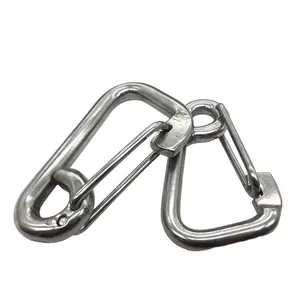 Stainless Steel 316 Spring Hook Carabiner 3/8" (10mm) Marine Grade Safety Clip