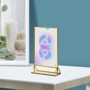 Modern Restaurant Bar Acrylic Gold Clear Frame Sign Holder Picture Frame Stand <b>Table</b> Menus Recipe <b>Cards</b> Eco-friendly Anti-slip - Product Image 4