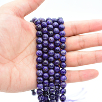 Perles en Charoite teinte, perles en vrac, 13 pièces, 6/8/10mm, prix direct usine