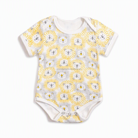 Baju Tidur Bayi Baru Lahir Lengan Pendek Katun Lembut, Bodysuit Seluruh Badan, Pakaian Nyaman untuk Sehari-hari