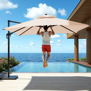 Parasols et bases en aluminium de haute qualité pour terrasse, imperméables, pour jardin, plage, piscine et usage extérieur - Product Image 1
