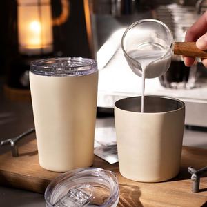 Custom logo 8oz 12oz Coffee Cup With Lid <b>Double</b> <b>Wall</b> Insulated Stainless Steel Coffee Mug Thermal Tumblers Tea Milk Cup - Product Image 5