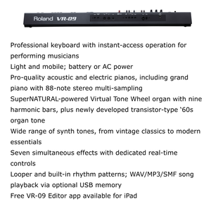 Clavier de scène VR-09 à 73 touches avec action cascade, moteur V-Combo, 3 générateurs de sons (orgue/<span class=keywords><strong>piano</strong></span>/synthétiseur), occasion/d'occasion - Product Image 6