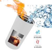 Tasse à café étanche thermique en acier inoxydable 14oz personnalisée tasses à café réutilisables sans Bpa avec couvercle bouton