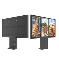 Totem publicitaire triple écran LCD 55 pouces, haute luminosité, IP65, signalisation numérique extérieure, support au sol, 12V, OEM, SDK pour la vente au détail et les aéroports