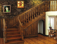 Prima Style Classique Noir Noyer Rose Bois Escalier En Bois Incurvé Villa Acajou Escalier Escalier Incurvé