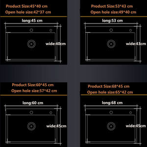 Évier de cuisine noir en acier inoxydable, 1 pièce, lavabo à encastrer ou à poser sous plan de travail, pour le lavage des légumes, 68x45 <span class=keywords><strong>cm</strong></span> - Product Image 5