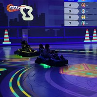 Gooest Go Kart VR Gaming, Chariot de jeu de course à projection au sol en acier inoxydable, Voitures tamponneuses pour parc d'attractions, 10 joueurs, Taille personnalisable