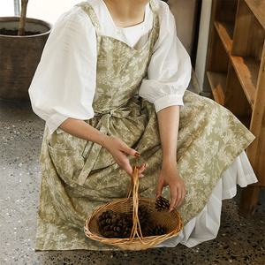 Tablier personnalisé avec logo, réglable à la taille, en coton et lin, pour restaurant, <span class=keywords><strong>jardin</strong></span>, café, chef, barbier, <span class=keywords><strong>salon</strong></span> <span class=keywords><strong>de</strong></span> beauté, cuisine, pour femmes - Product Image 5